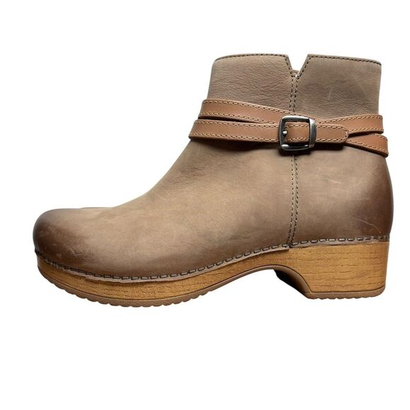 NEW Dansko Womens Size 37 / US 6.5 Taupe Tan Burnished Nubuck Brook Bootie Boot - Picture 3 of 10
